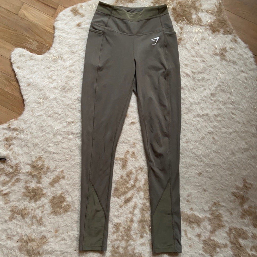 Gymshark Dreamy Mesh High-Rise Leggings | Khaki